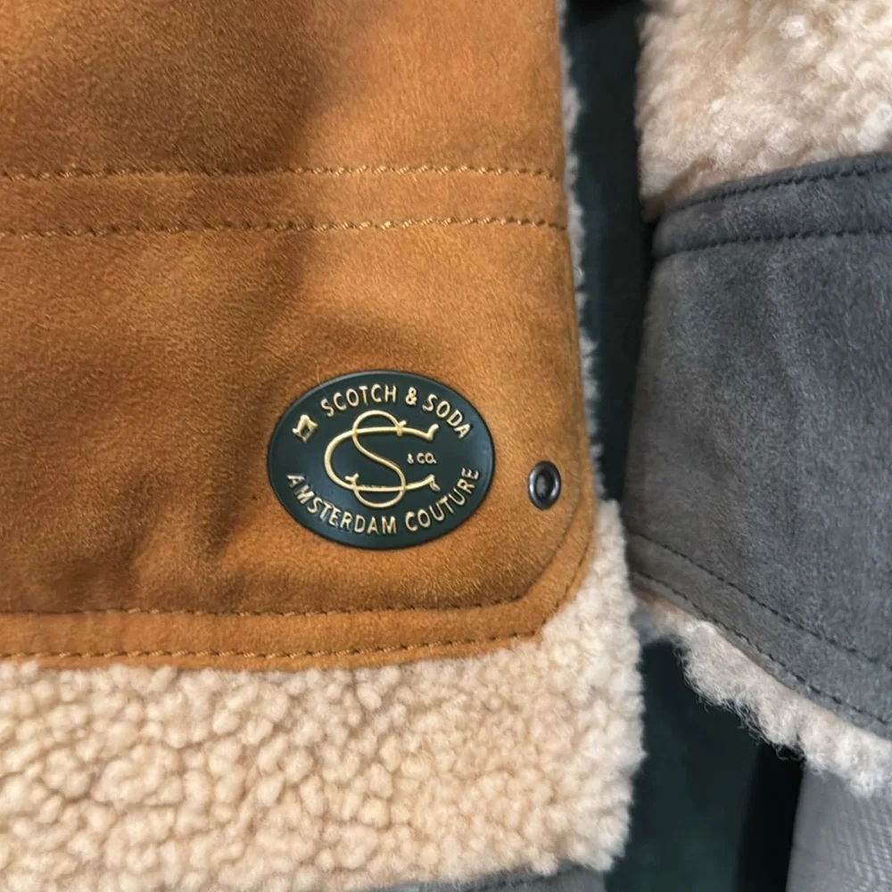 Shearling and Suede Scotch & Soda Coat Size Medium - Picture 3 of 6